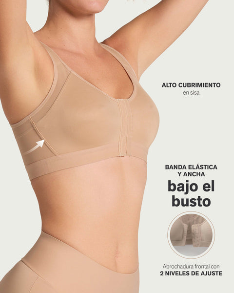 Brasier corrector de postura con compresión de volumen del busto Multi/Functional#color_801-cafe-medio