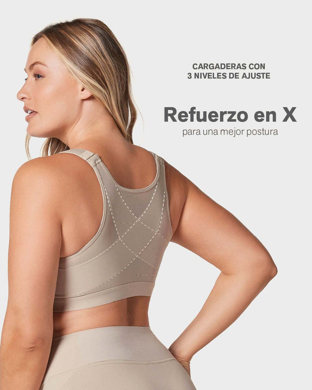Brasier corrector de postura, control volumen del busto