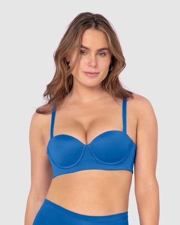 Perfect Strapless Brasier strapless con compresión fuerte de espalda#color_584-azul-rey