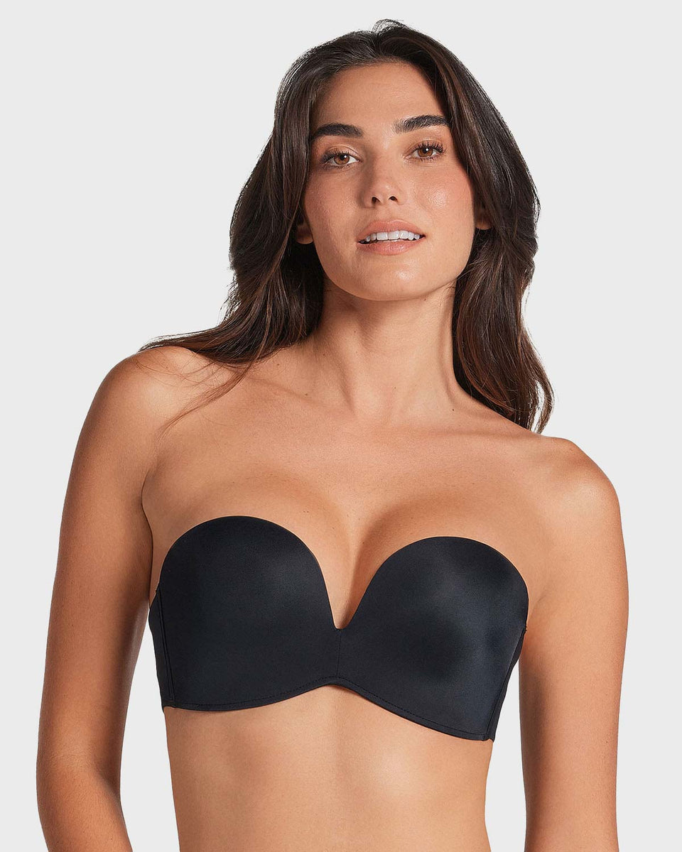 Brasier strapless antigravedad de realce alto sin varilla