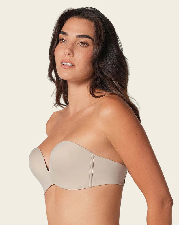 Brasier strapless antigravedad de realce alto sin varilla