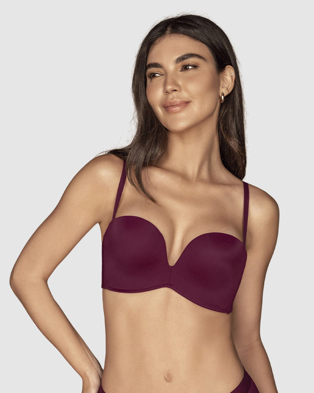 Brasier strapless antigravedad de realce alto sin varilla