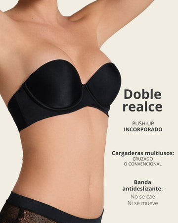 Brasier strapless Magic Up de doble realce que aumenta dos tallas de copa#color_700-negro