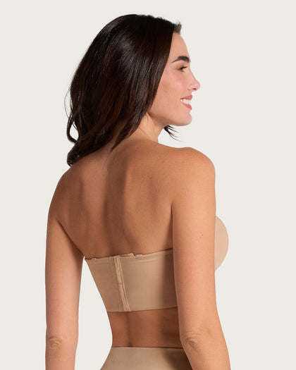 Brasier Strapless de Espalda Ancha, Buen Soporte#color_801-cafe-medio