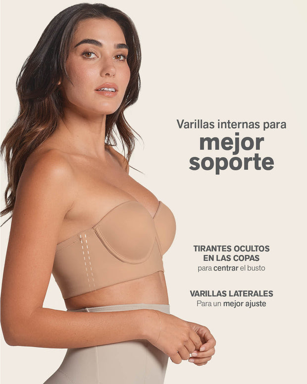Brasier Strapless de Espalda Ancha, Buen Soporte
