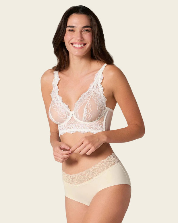 Brasier tipo bralette en encaje y transparencias