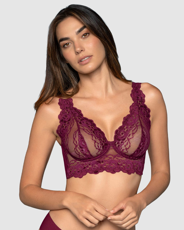 Solo-POS Brasier tipo bralette en encaje y transparencias