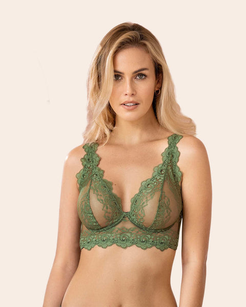 Brasier tipo bralette en encaje y transparencias#color_619-verde-oliva