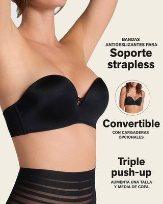 Brasier wow de triple realce ideal como strapless#color_700-negro