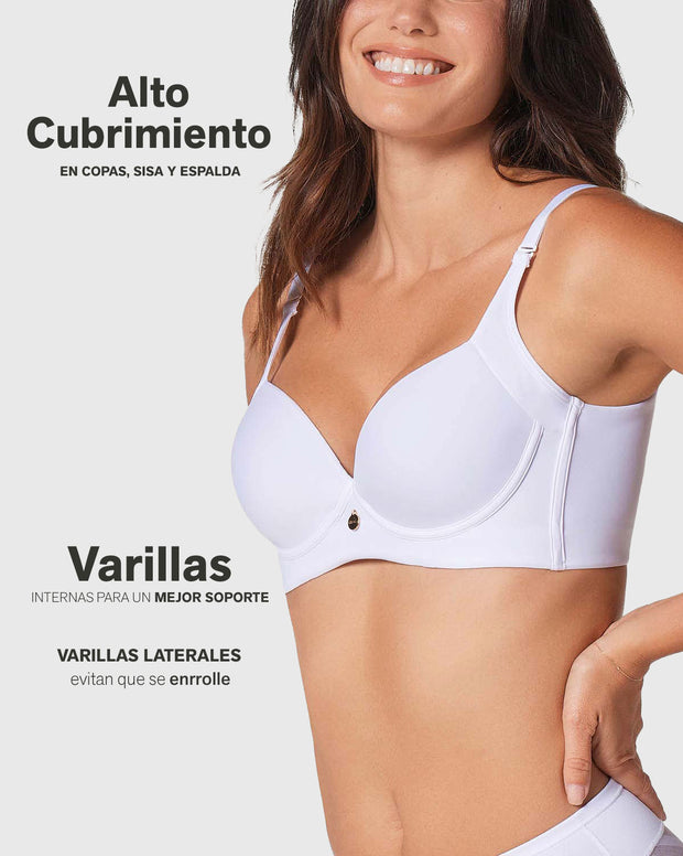 Brasier de cubrimiento alto en sisa y espalda Cover Bra