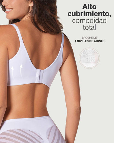Brasier de realce suave y cubrimiento alto en sisa y espalda Cover Bra#color_000-blanco