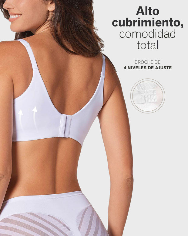 Brasier de cubrimiento alto en sisa y espalda Cover Bra