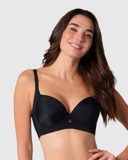 Brasier de realce suave y cubrimiento alto en sisa y espalda Cover Bra#color_700-negro