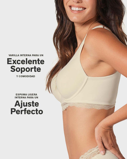 Brasier de gran cubrimiento Deep Coverage Bra#color_802-cafe-claro