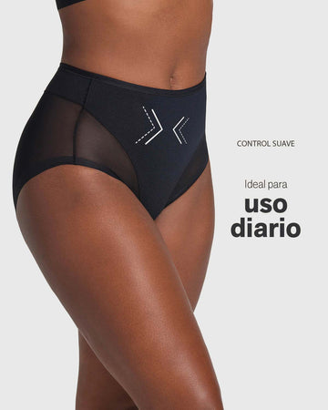 Paquete x 3 panties clásicos invisibles con tul#color_700-negro