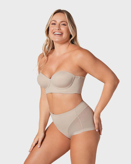Panty clásico invisible con tul#color_802-cafe-claro
