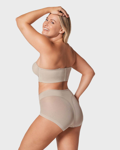 Panty clásico invisible con tul#color_802-cafe-claro