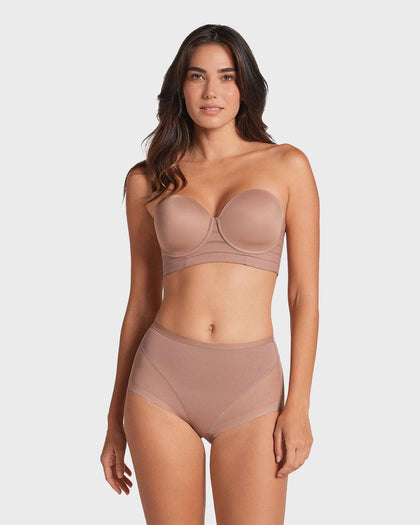 Panty clásico invisible con tul#color_857-cafe-medio