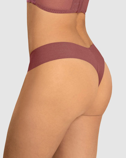 Panty brasilera invisible ultraplano sin elásticos y de pocas costuras#color_331-vino-empolvado