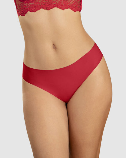 Panty brasilera invisible ultraplano sin elásticos y de pocas costuras#color_377-rojo