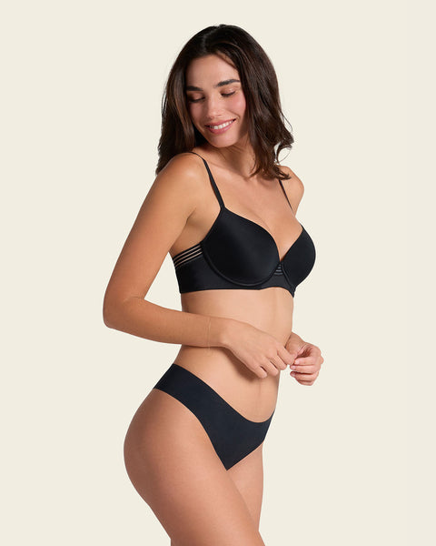 Panty brasilera invisible ultraplano sin elásticos y de pocas costuras#color_785-negro-jaspe