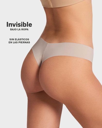 Panty brasilera invisible ultraplano sin elásticos y de pocas costuras