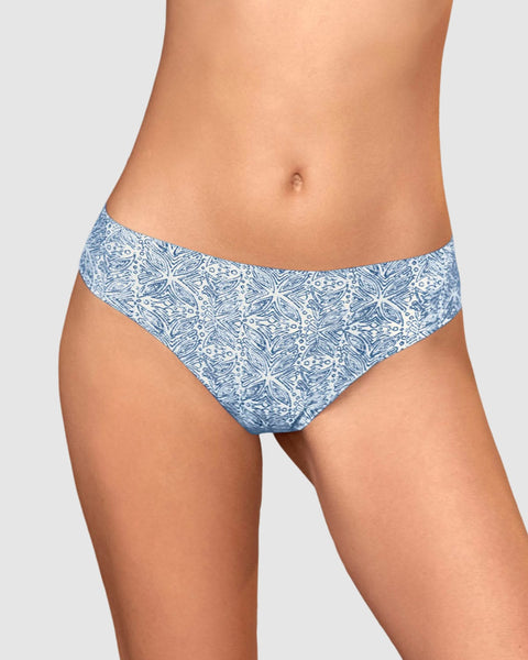 Panty brasilera invisible ultraplano sin elásticos y de pocas costuras#color_a67-estampado-azul