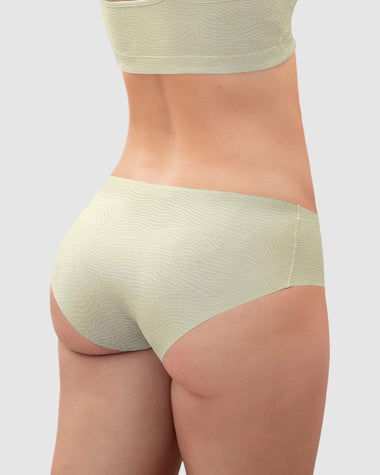 Panty hípster invisible ultraplano sin elásticos y de pocas costuras#color_b50-verde-claro-estampado