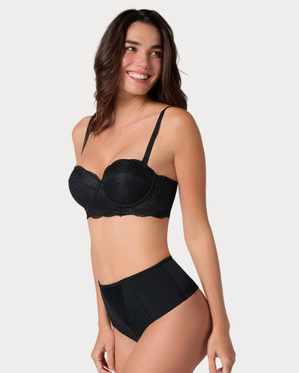 Panty faja brasilera de compresión moderado en abdomen y cintura#color_700-negro
