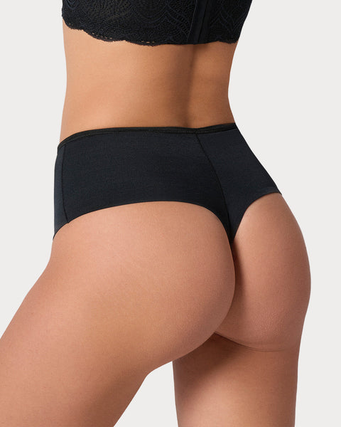 Panty faja brasilera de compresión moderado en abdomen y cintura#color_700-negro