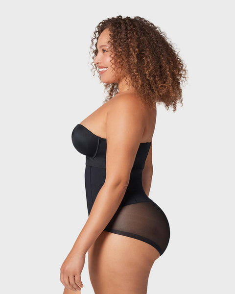 Panty faja de tiro alto y compresión de abdomen invisible en glúteos#color_700-negro