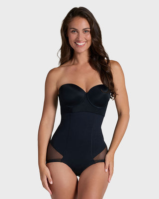 Panty faja de tiro alto y compresión de abdomen invisible en glúteos#color_700-negro