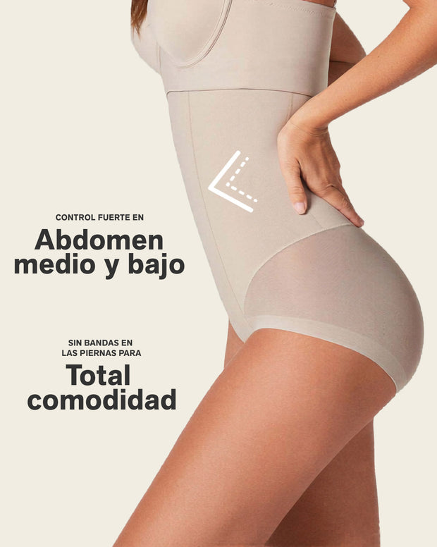 Panty faja de tiro alto y compresión de abdomen invisible en glúteos