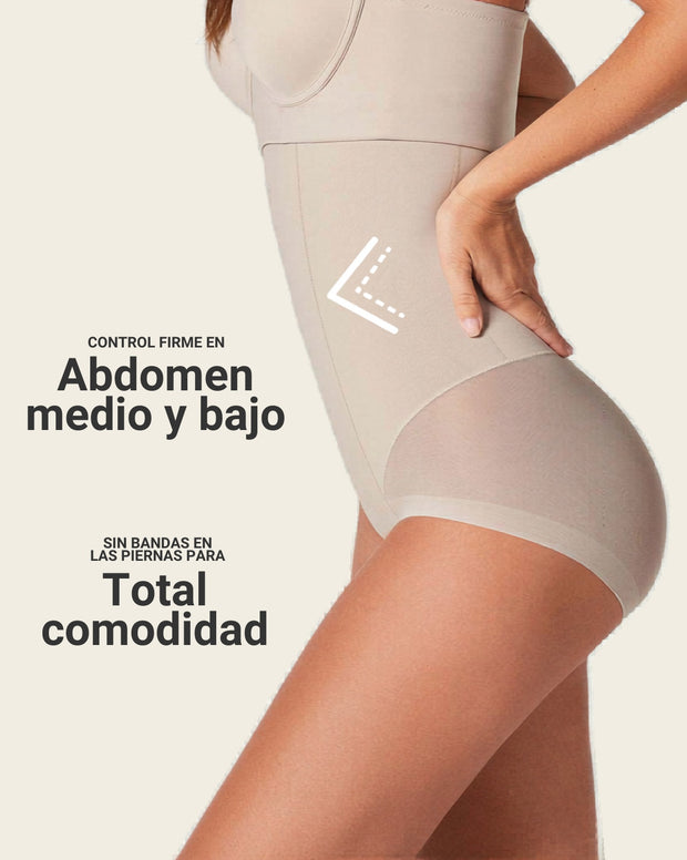 Panty faja de tiro alto y compresión de abdomen invisible en glúteos