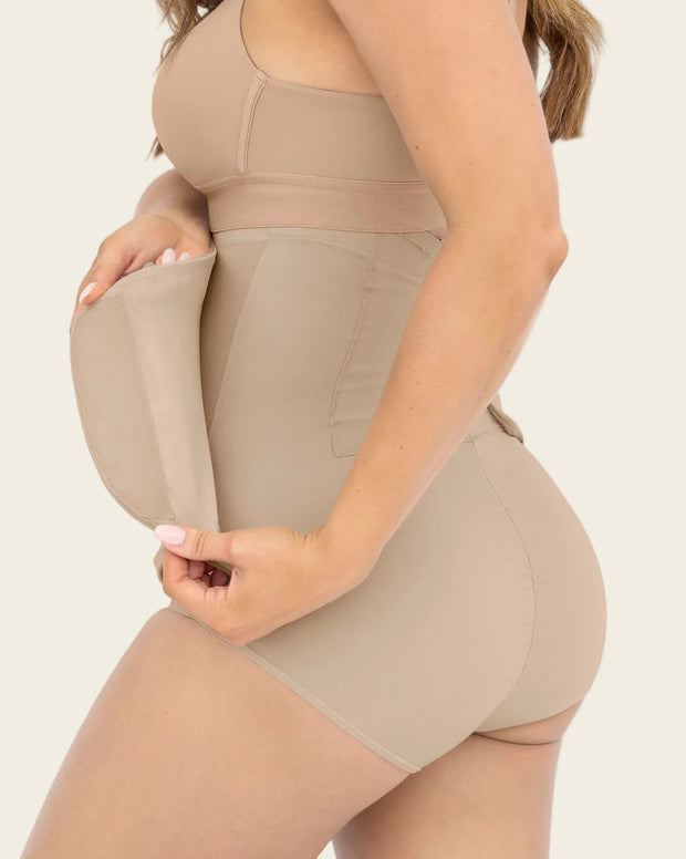 Faja pantalón postquirúrgica con laterales en velcro