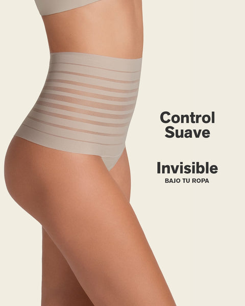 Panty alto de compresión suave con SmartLace® en bandas#color_281-palo-de-rosa