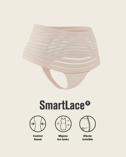 Panty alto de compresión suave con SmartLace® en bandas#color_122-rosa-medio