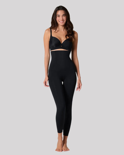 Legging de tiro alto de compresión en abdomen y piernas#color_700-negro