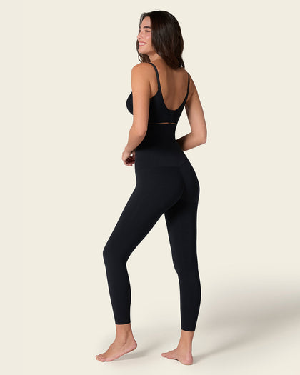 Legging de tiro alto de compresión en abdomen y piernas#color_700-negro