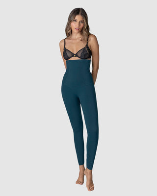 Legging de tiro alto de compresión en abdomen y piernas#color_b55-azul-oscuro