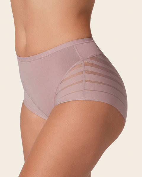 Panty faja clásico con compresión moderada de abdomen y bandas en tul#color_281-palo-de-rosa