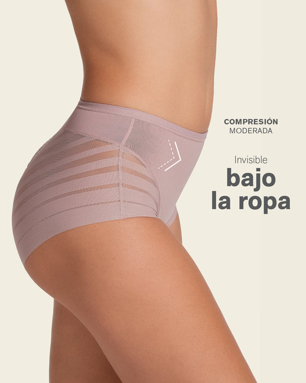 Panty faja clásico con compresión moderada de abdomen y bandas en tul