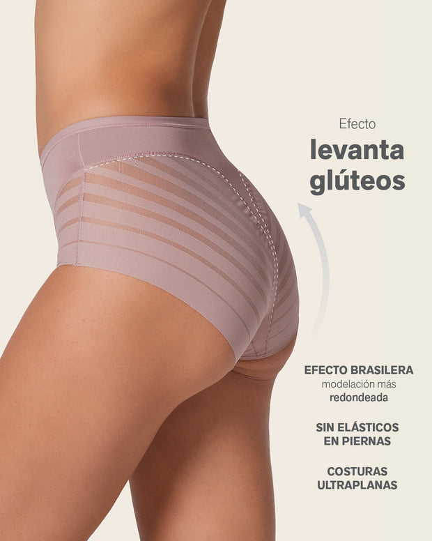 Panty faja clásico con compresión moderada de abdomen y bandas en tul