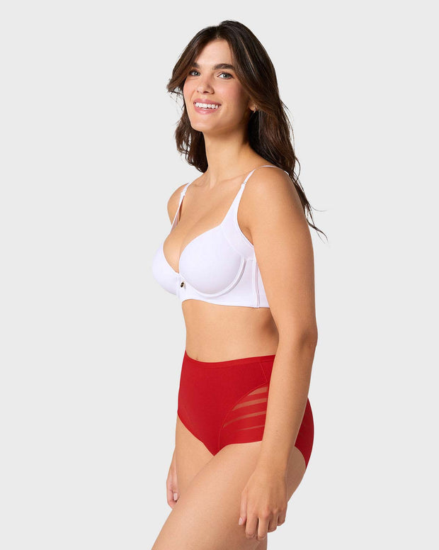 Panty faja clásico con control moderado de abdomen y bandas en tul