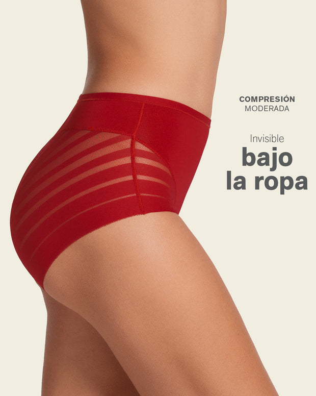 Panty faja clásico con compresión moderada de abdomen y bandas en tul