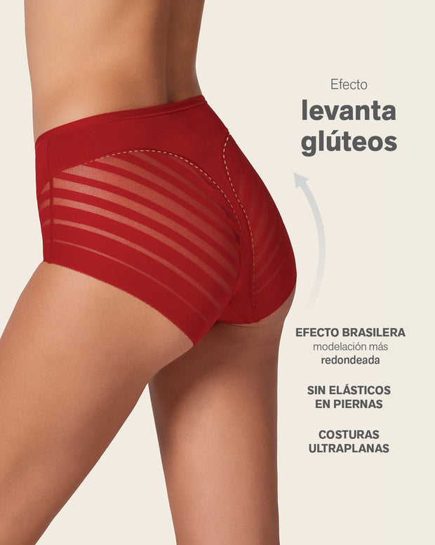 Panty faja clásico con compresión moderada de abdomen y bandas en tul