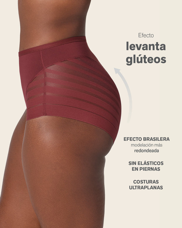 Panty faja clásico con compresión moderada de abdomen y bandas en tul