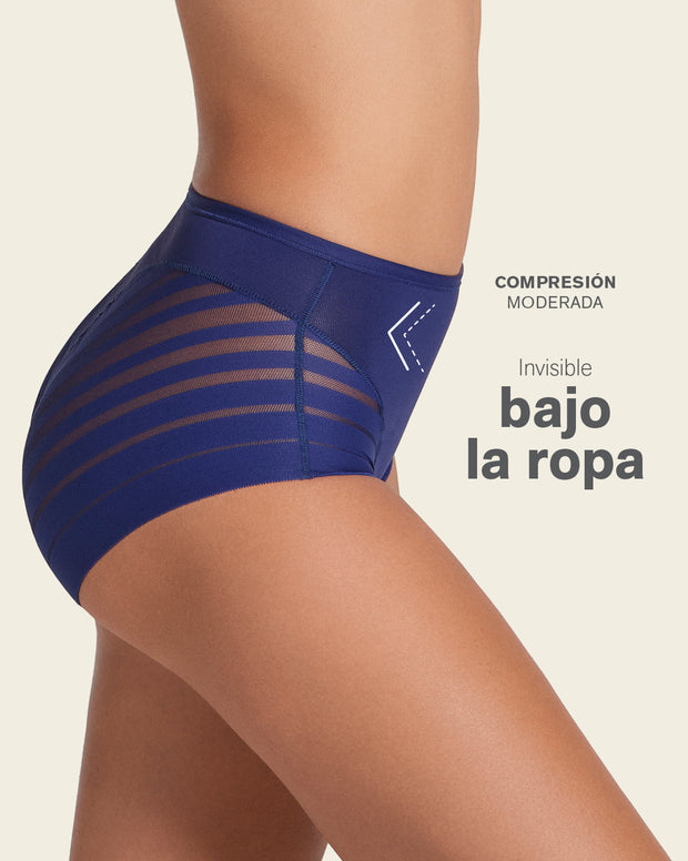 Panty faja clásico con compresión moderada de abdomen y bandas en tul