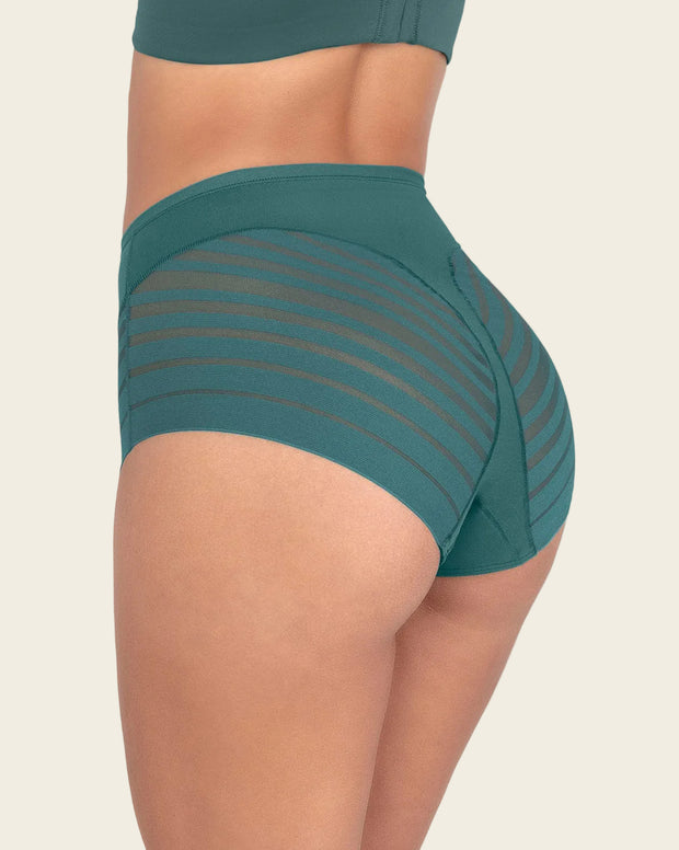 Panty faja clásico con compresión moderada de abdomen y bandas en tul