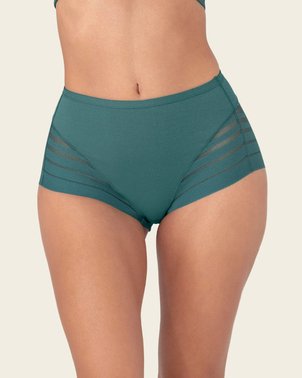 Panty faja clásico con compresión moderada de abdomen y bandas en tul